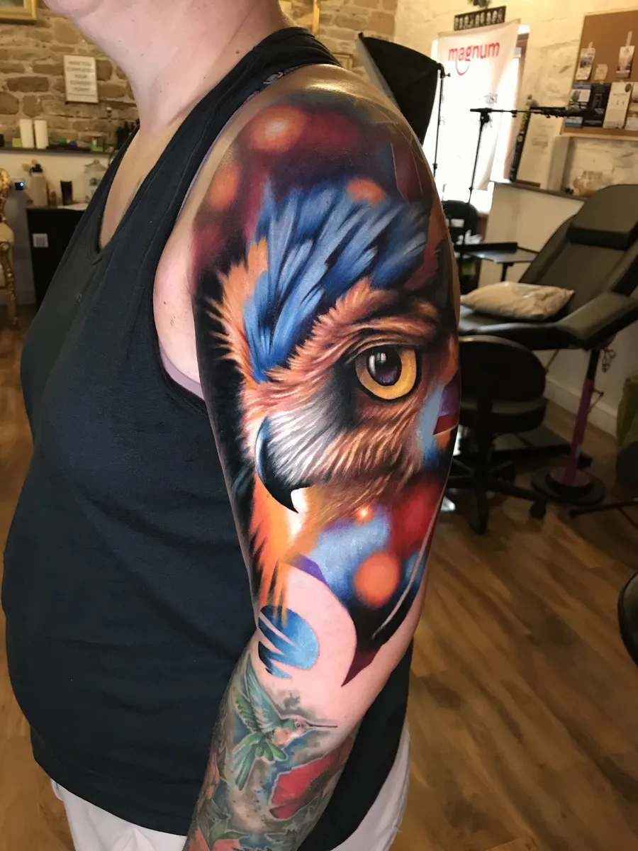Colour realism and abstract realism tattoo 01 by Antonio Blank, Liverpool