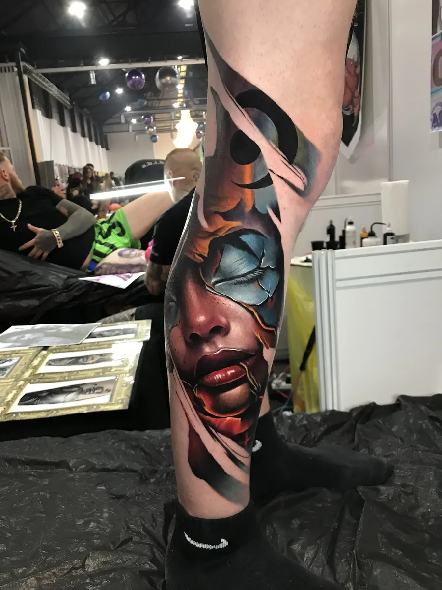 Colour realism and abstract realism tattoo 04 by Antonio Blank, Liverpool
