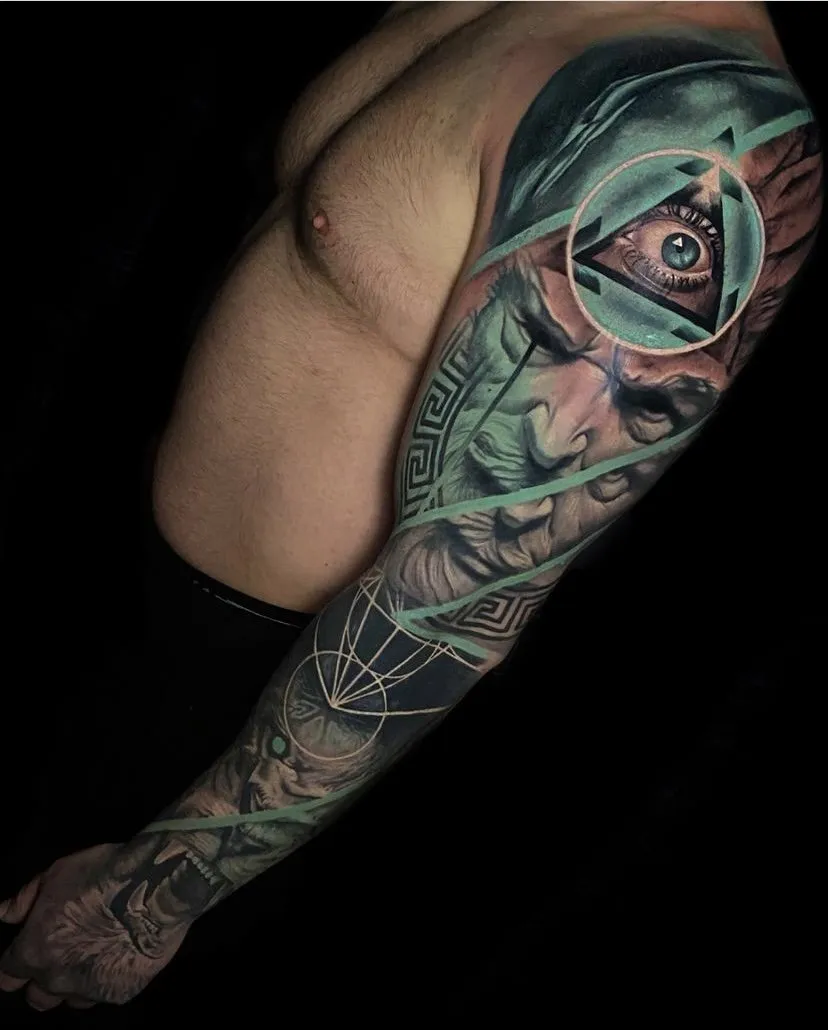 Colour realism and abstract realism tattoo 21 by Antonio Blank, Liverpool